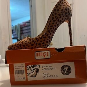Rouge! Leopard Print Tan Kids Dress Shoe